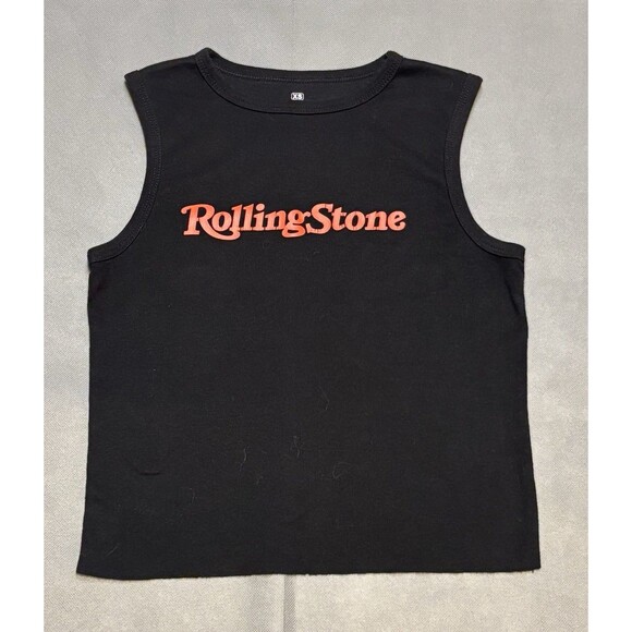 RollingStone Black Cropped Crop Top Tank Top Size XS Rolling Stone - Picture 1 of 6